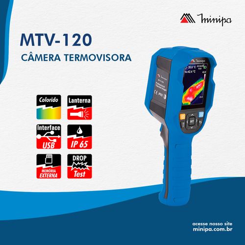 Câmera Termovisora / 10.800 Pixels (120x90) / -10°C ~400°C - MTV-120 - Minipa