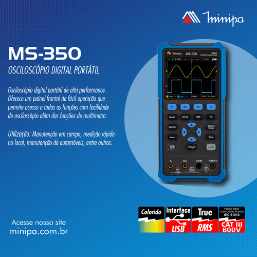 Osciloscópio Portátil  - MS-350 - Minipa