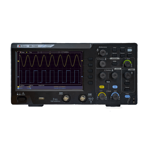 Osciloscópio Dig.2 Canais / Colorido / Interface USB / Banda de Frequência 100 MHz / 1GS/s / Memória de 10kpts - MO-1102 - Minipa