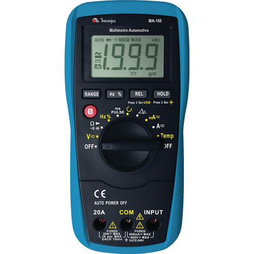 Multímetro Automotivo com Interface USB - MA-150 - Minipa