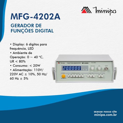 Gerador de Função 2MHz - MFG-4202A - Minipa