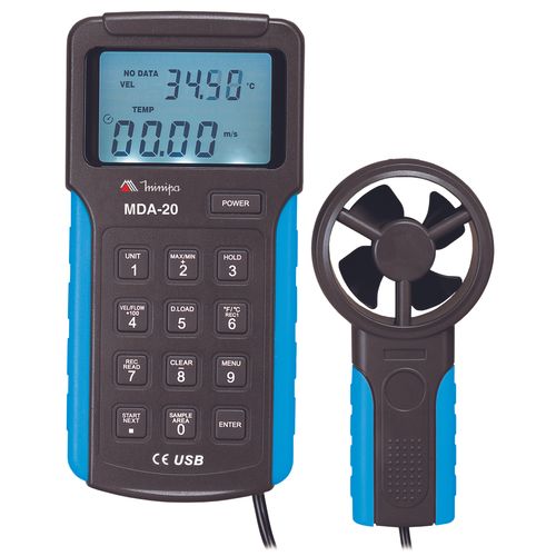 Anemômetro Digital com Datalogger e Interface USB - MDA-20 - Minipa