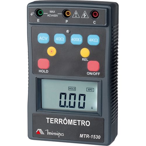 Terrômetro Dig Portátil 3 3/4 Dig CAT IV 400V / Tensão AC 400V/ Backlight / Auto Power Off / Data Hold - MTR-1530 - Minipa