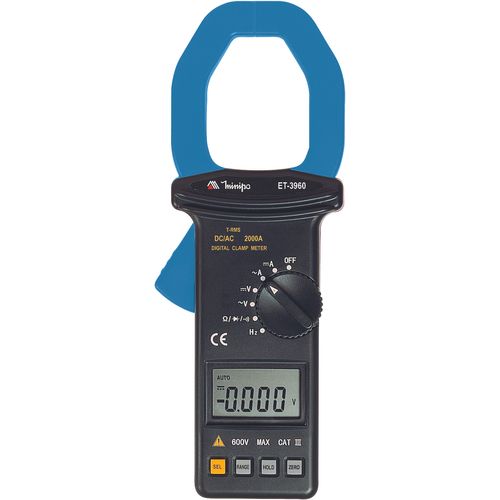 Alicate Amperímetro 2000A AC/DC cat. III TRUE RMS – freq. - ET-3960 - Minipa