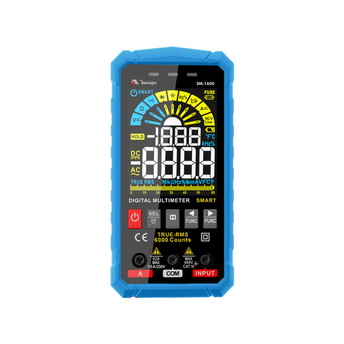 Multímetro SMART Digital 6000 contagens / CAT III - 600V / TRUE RMS / LANTERNA / NCV - SM-1600 - Minipa