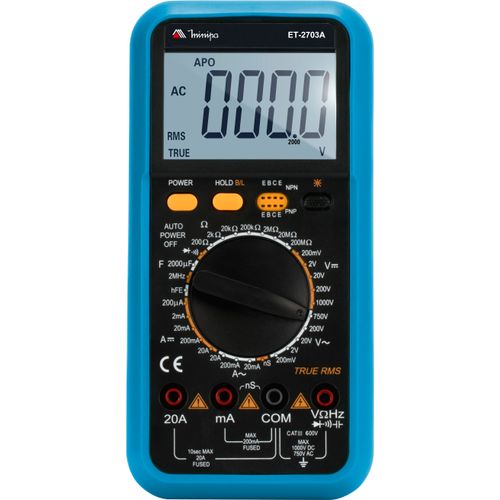 Multímetro Digital 4½D/ CAT III 600V / freq. - ET-2703A - Minipa