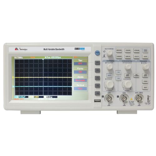 Osciloscópio Dig.2 Canais / Colorido / Interface USB / 50 Mhz / Passivo de Upgrade para Banda de Frequência  - MVB-DSO  - Minipa