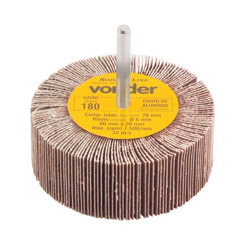 Roda de lixa 80 mm x 30 mm com haste, grão 180 VONDER -  1271802180