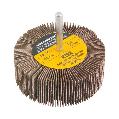 Roda de lixa 80 mm x 30 mm com haste, grão 80 VONDER -  1271803080