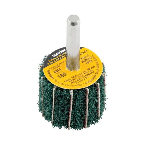 Roda com haste para remoção e acabamento, 30 mm x 25 mm, grão 180, VONDER -  1270180030