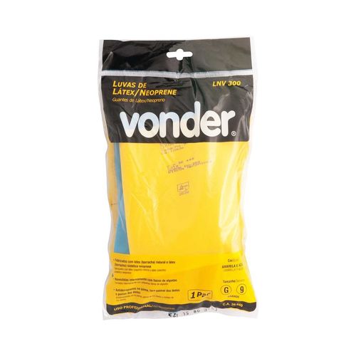 Luva De Látex/Neoprene, Grande, Amarela E Azul, Lnv 300, Vonder - 7085000300