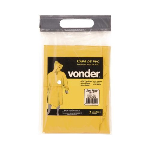 Capa De Pvc Laminado, Sem Forro, Amarela, Tamanho G, Vonder - 7012430100