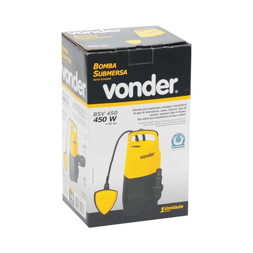 Bomba Submersa 450 W, Bsv 450, 220 V~, Vonder - 6886450220