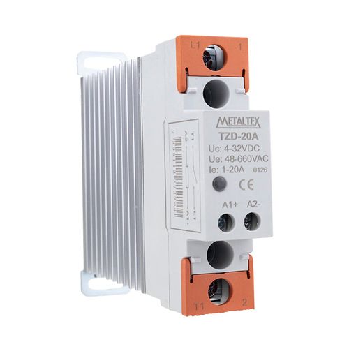 Relé de Estado Sólido 20A 4–32VCC 48–660VCA TZD-20A Metaltex