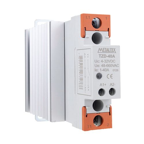 Relé de Estado Sólido 40A 4–32VCC 48–660VCA TZD-40A Metaltex